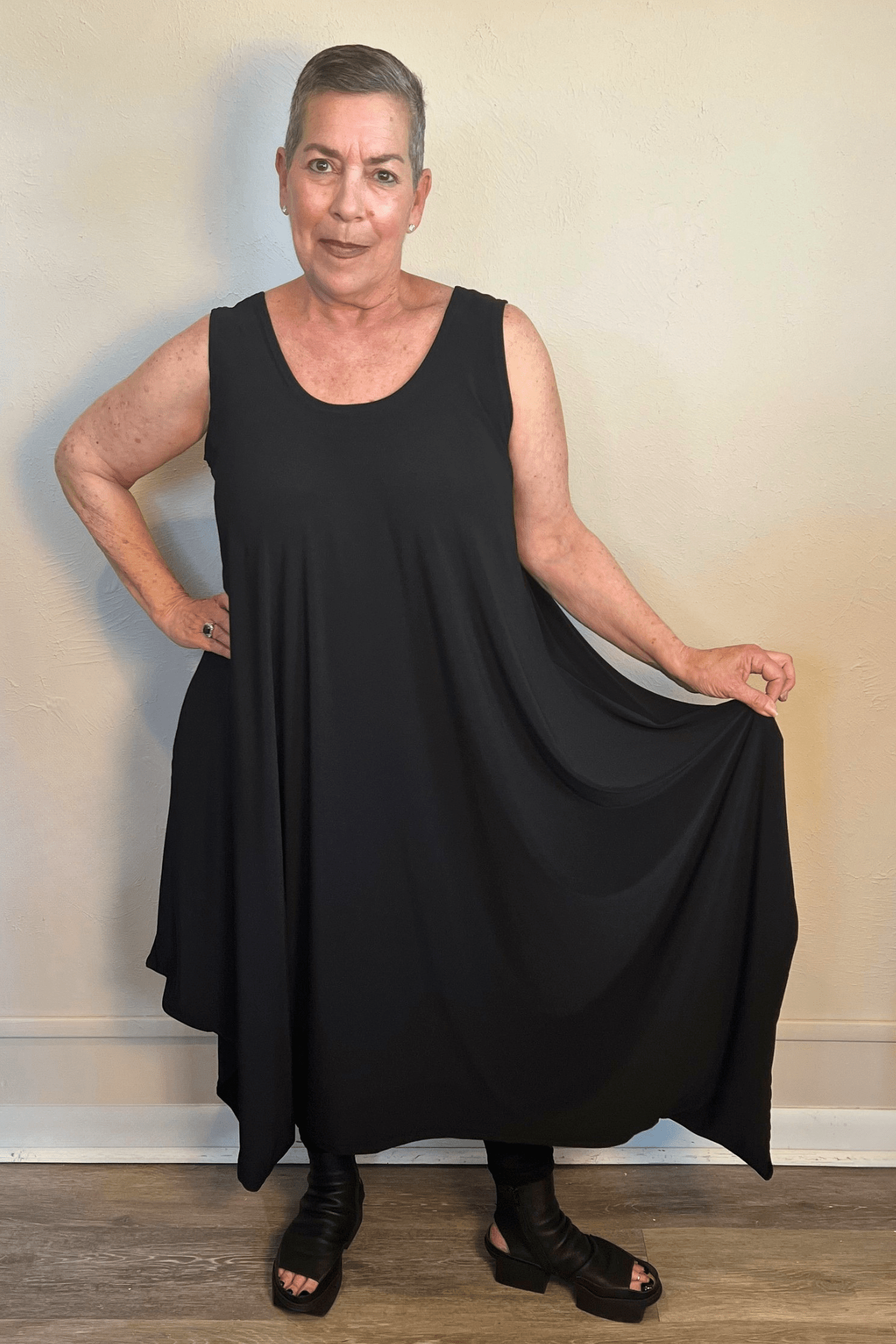 Sleeveless 2-Way Romper Dress - Black