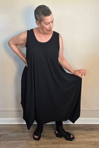 Sleeveless 2-Way Romper Dress - Black