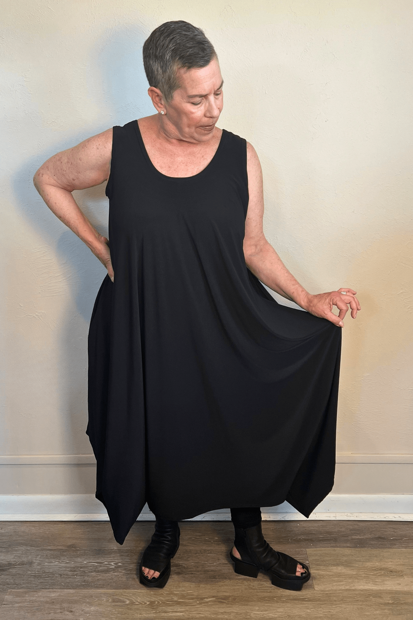 Sleeveless 2-Way Romper Dress - Black