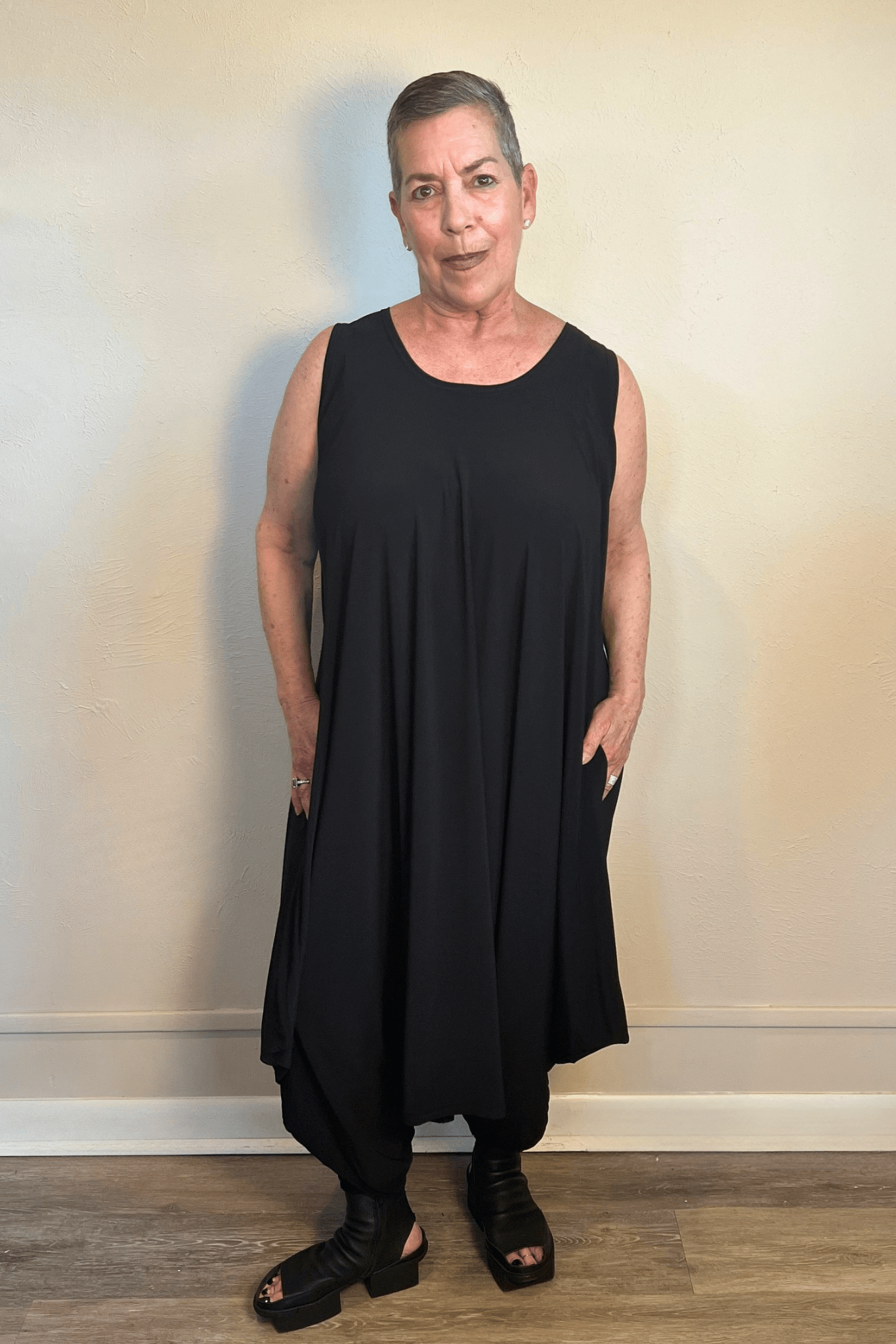 Sleeveless 2-Way Romper Dress - Black