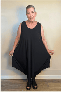 Sleeveless 2-Way Romper Dress - Black