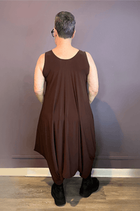 Sleeveless 2-Way Romper Dress - Chocolate