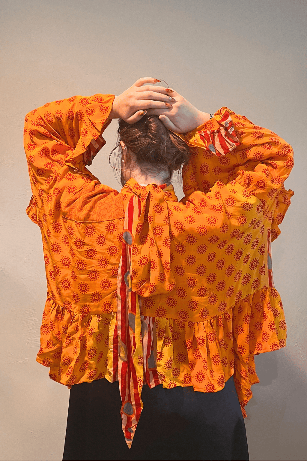 Crepe Sari Wild Rose Top