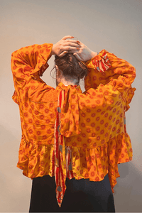 Crepe Sari Wild Rose Top