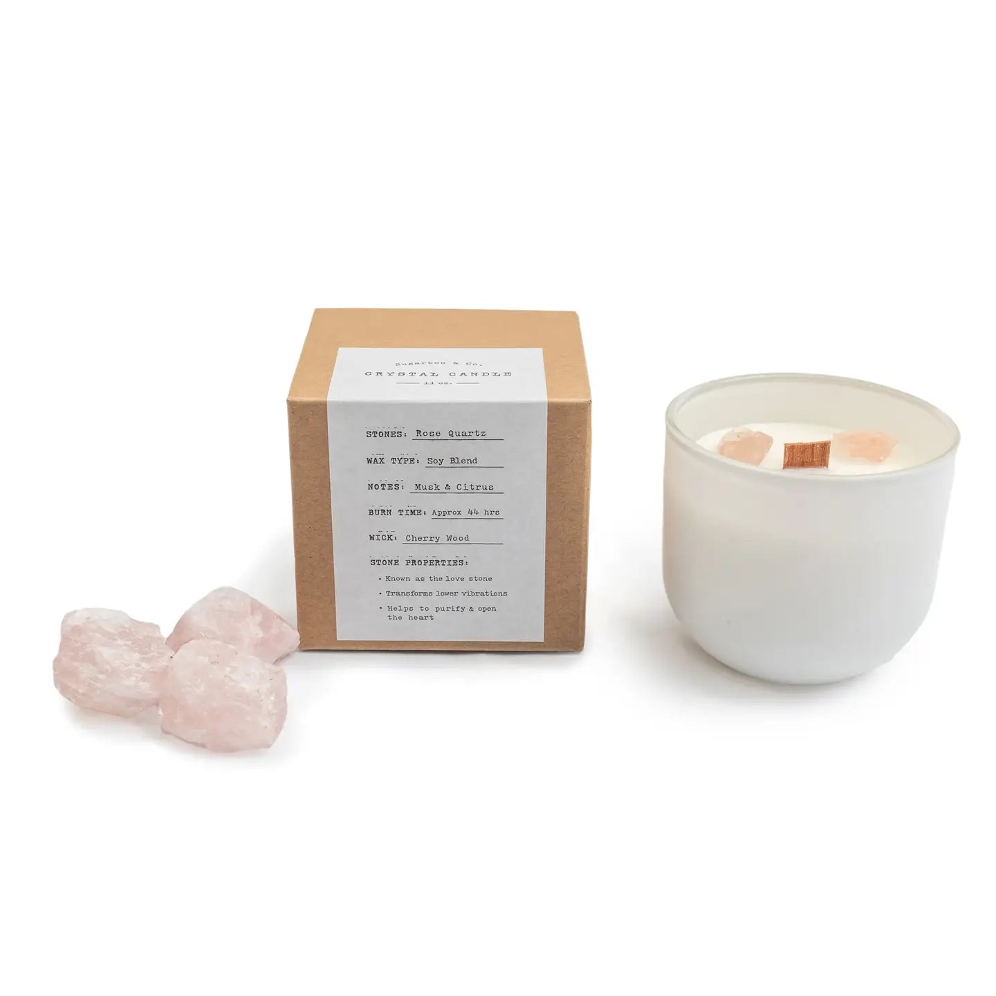 Rose Quartz Crystal Candle