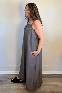 Ruched Maxi Dress - Anthracite