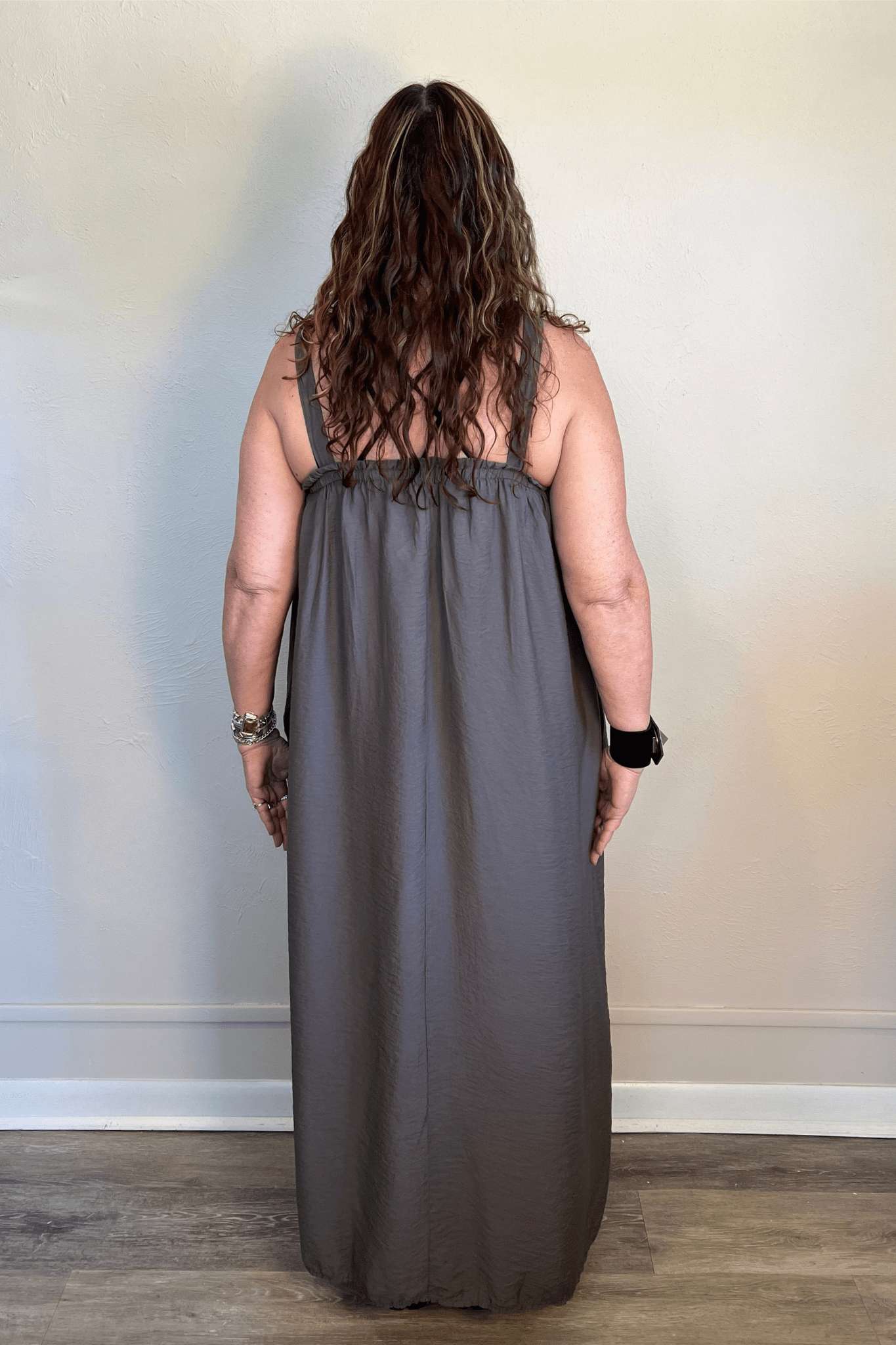 Ruched Maxi Dress - Anthracite
