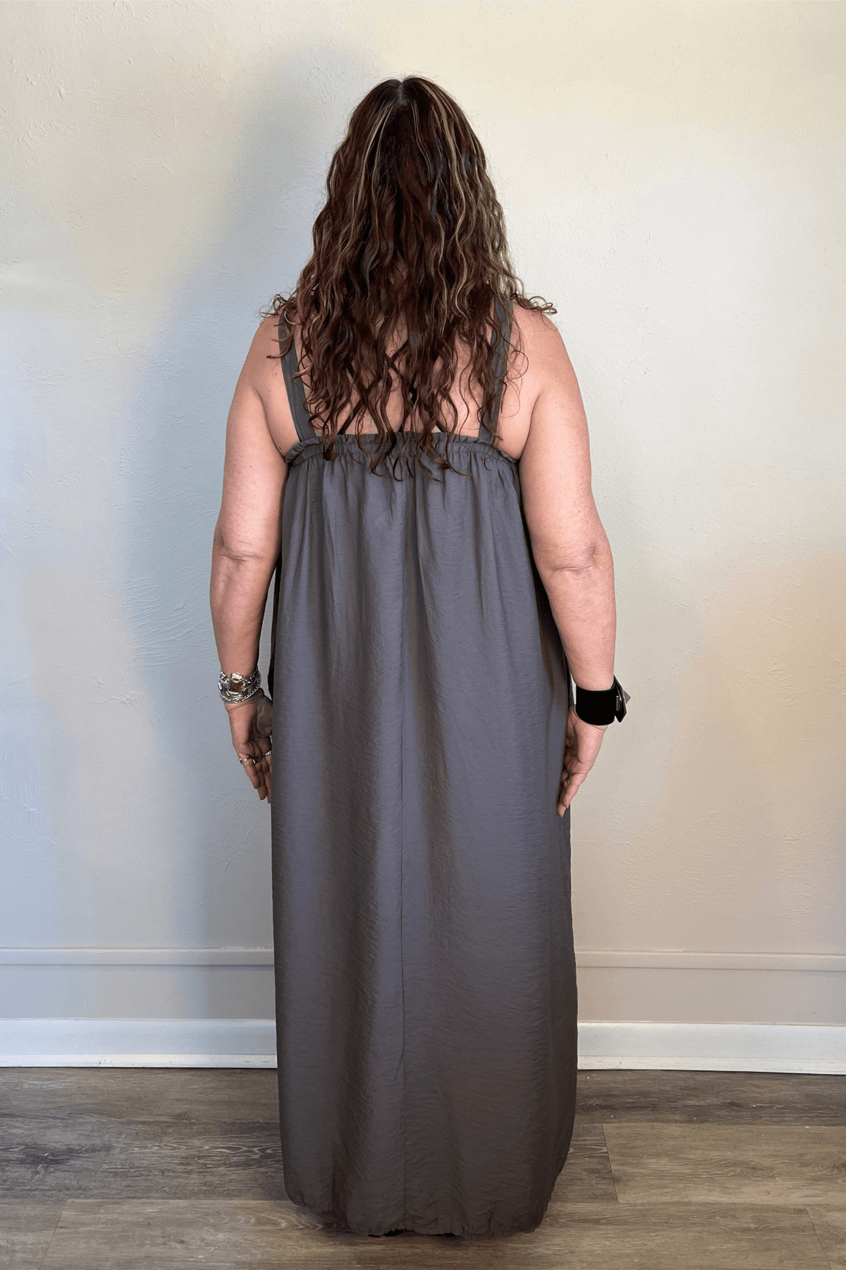 Ruched Maxi Dress - Anthracite