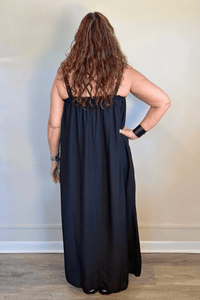 Ruched Maxi Dress - Black