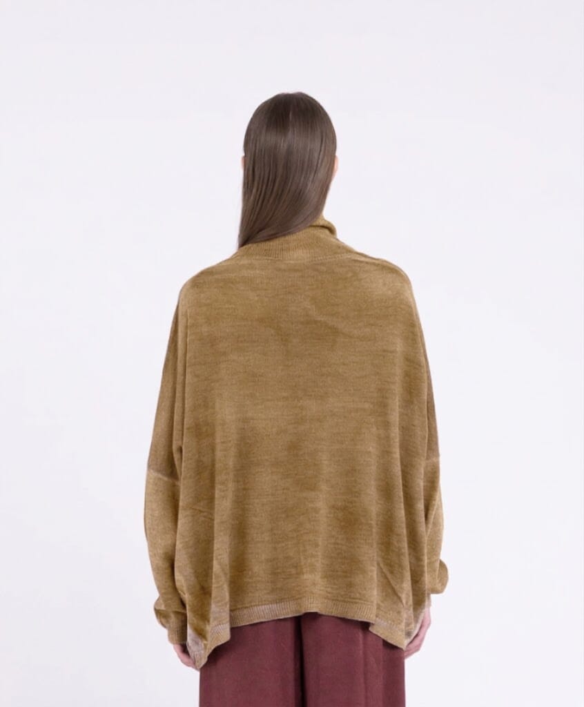 Sanctamuerte S415 Sweater in golden taupe, front back and side views
