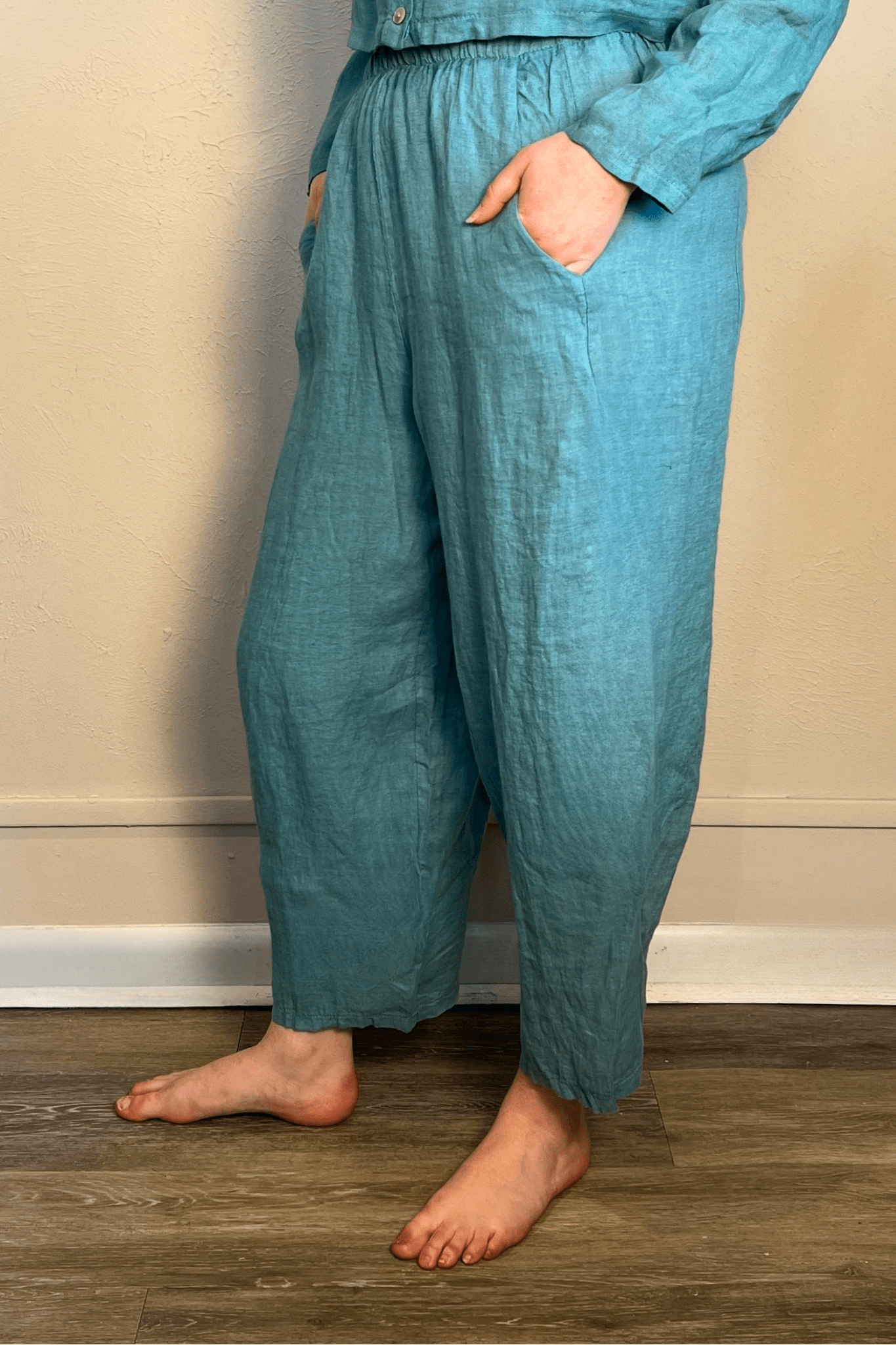 Linen Crop Bungee Pant