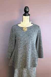 3/4 Aline Boatneck Top (Dark Seal)