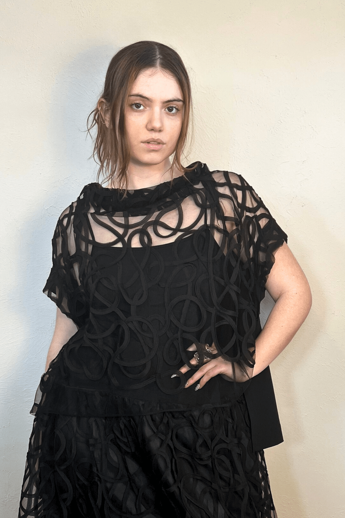 Sheer Mesh Panel Top