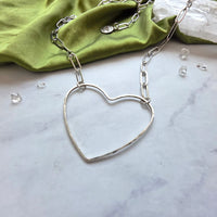 Big Heart Paperclip Chain Necklace