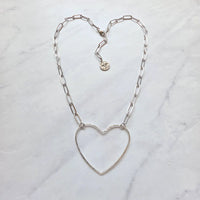 Big Heart Paperclip Chain Necklace