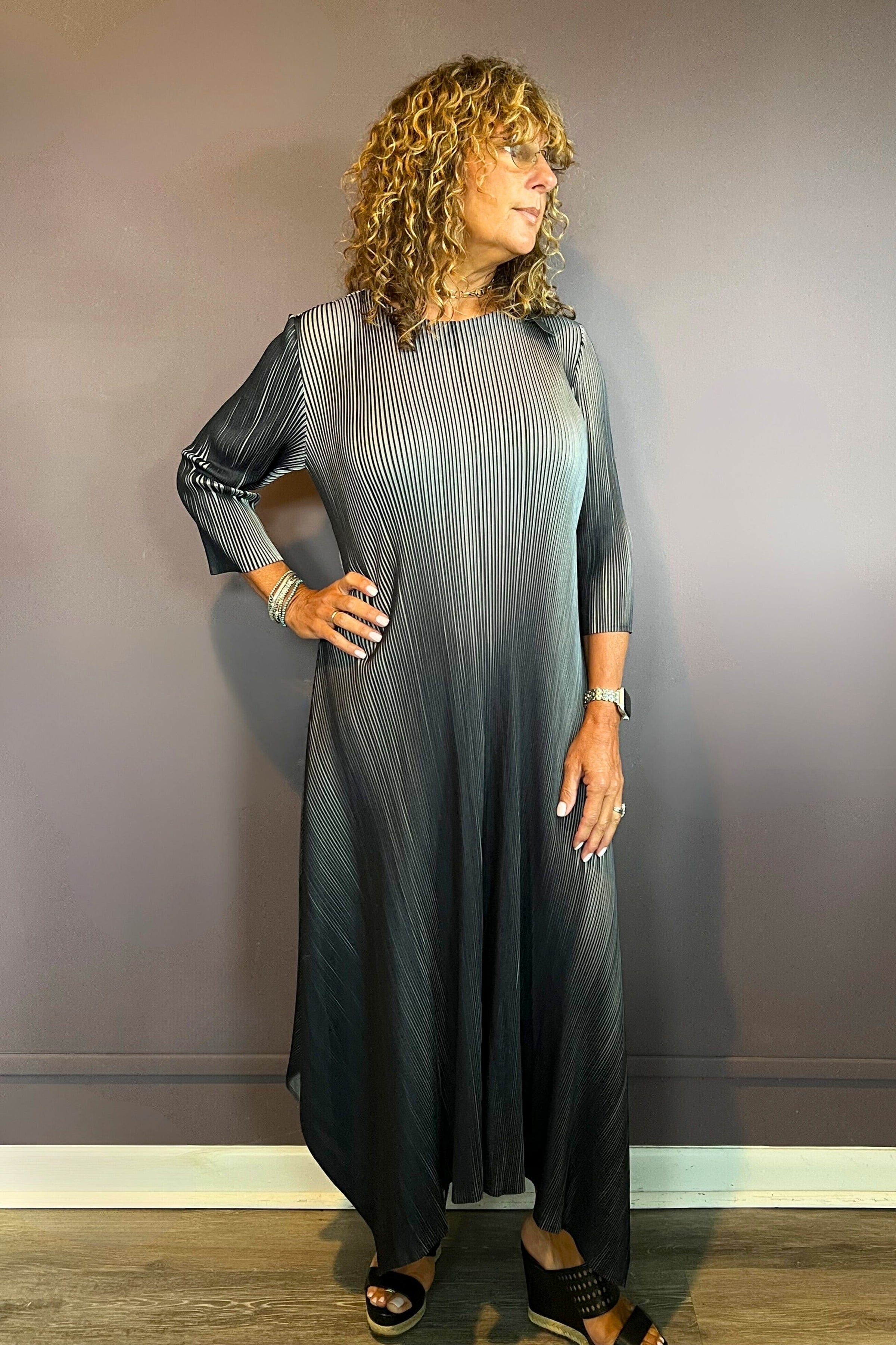 Silver Accordion Dress