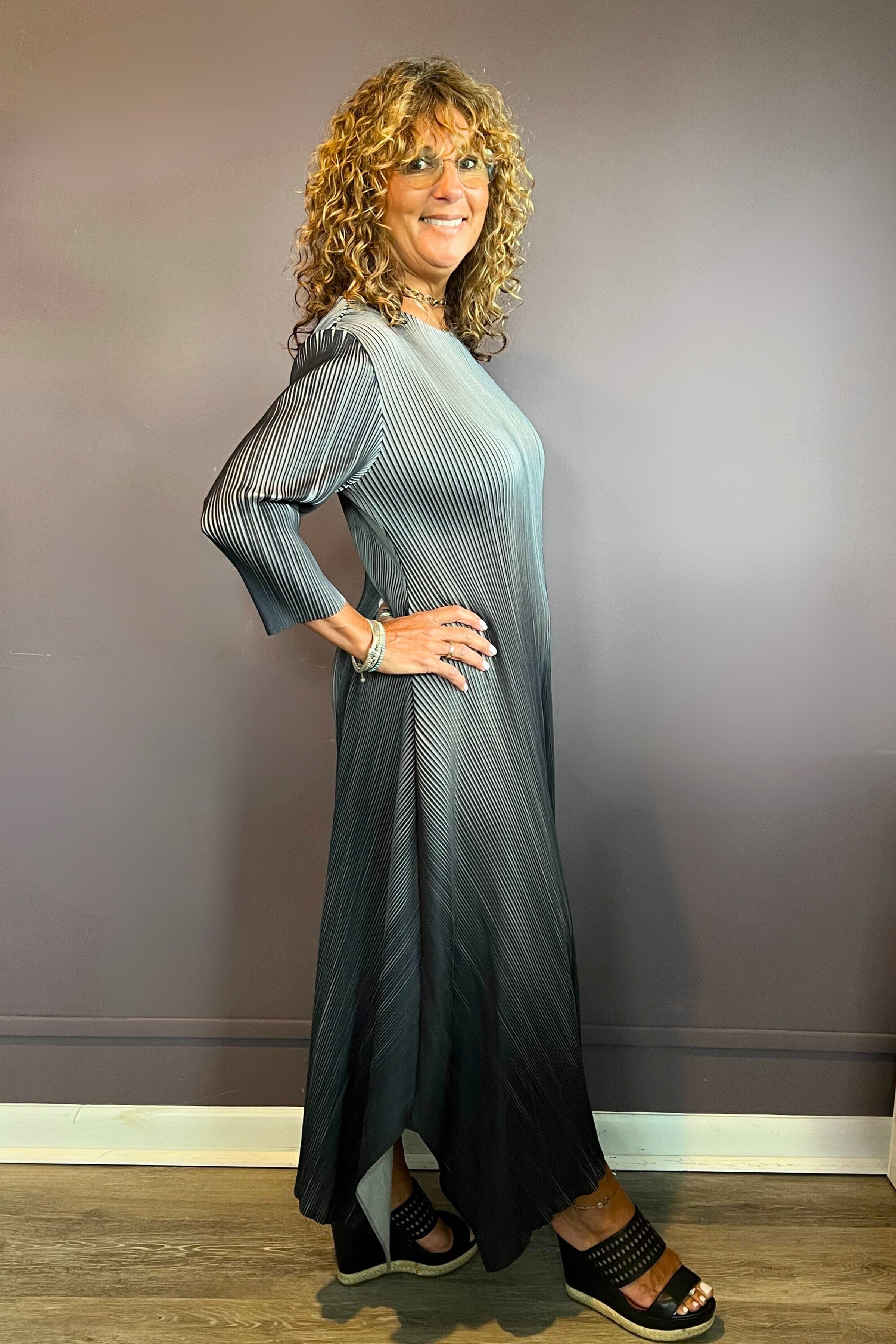 Silver Accordion Dress