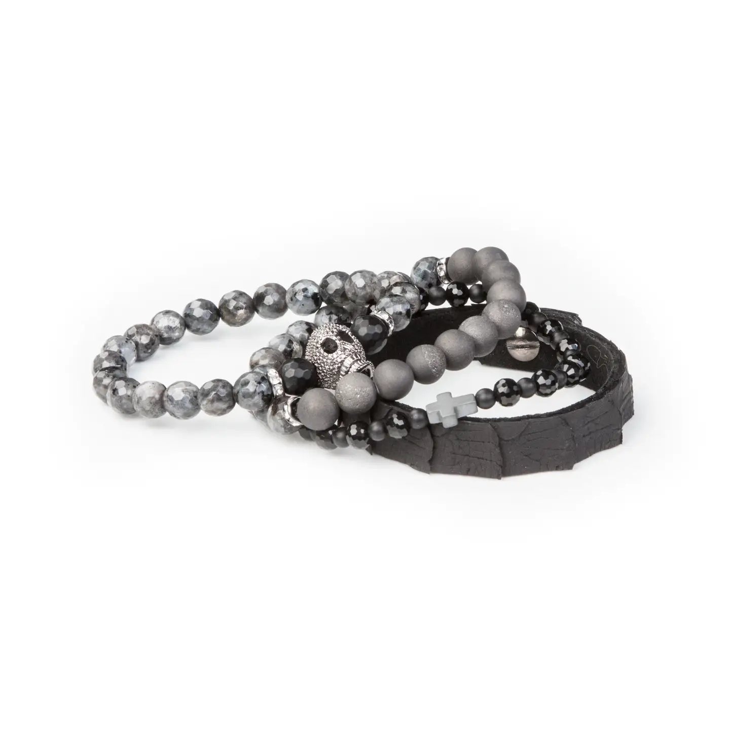 Skull Beaded Bracelet Set