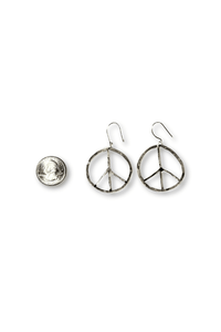 Small Round Peace Earrings