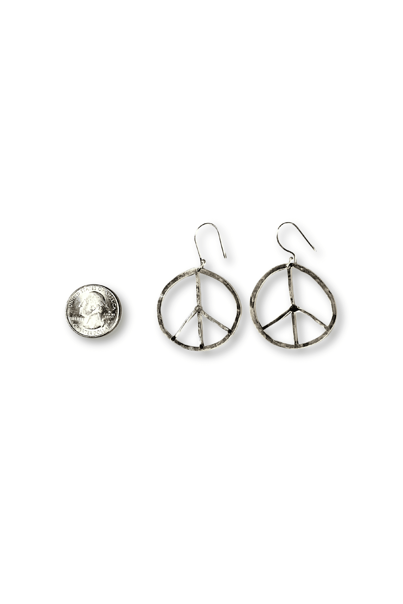 Small Round Peace Earrings