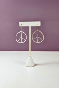 Small Round Peace Earrings