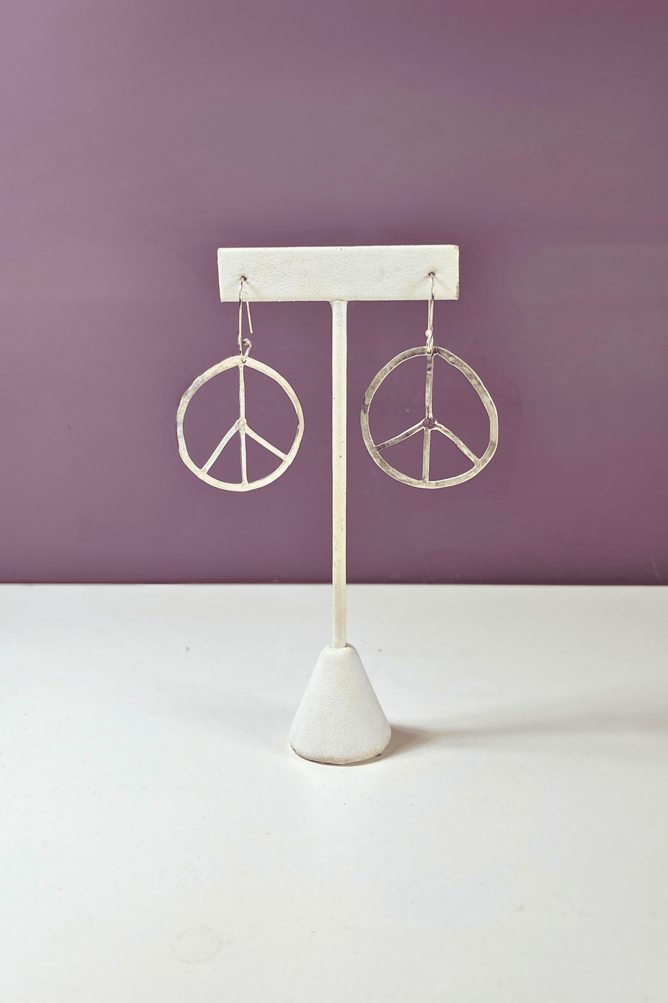 Small Round Peace Earrings