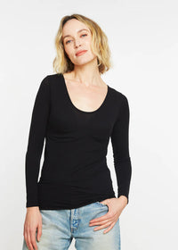 Solid Scoop Neck Top