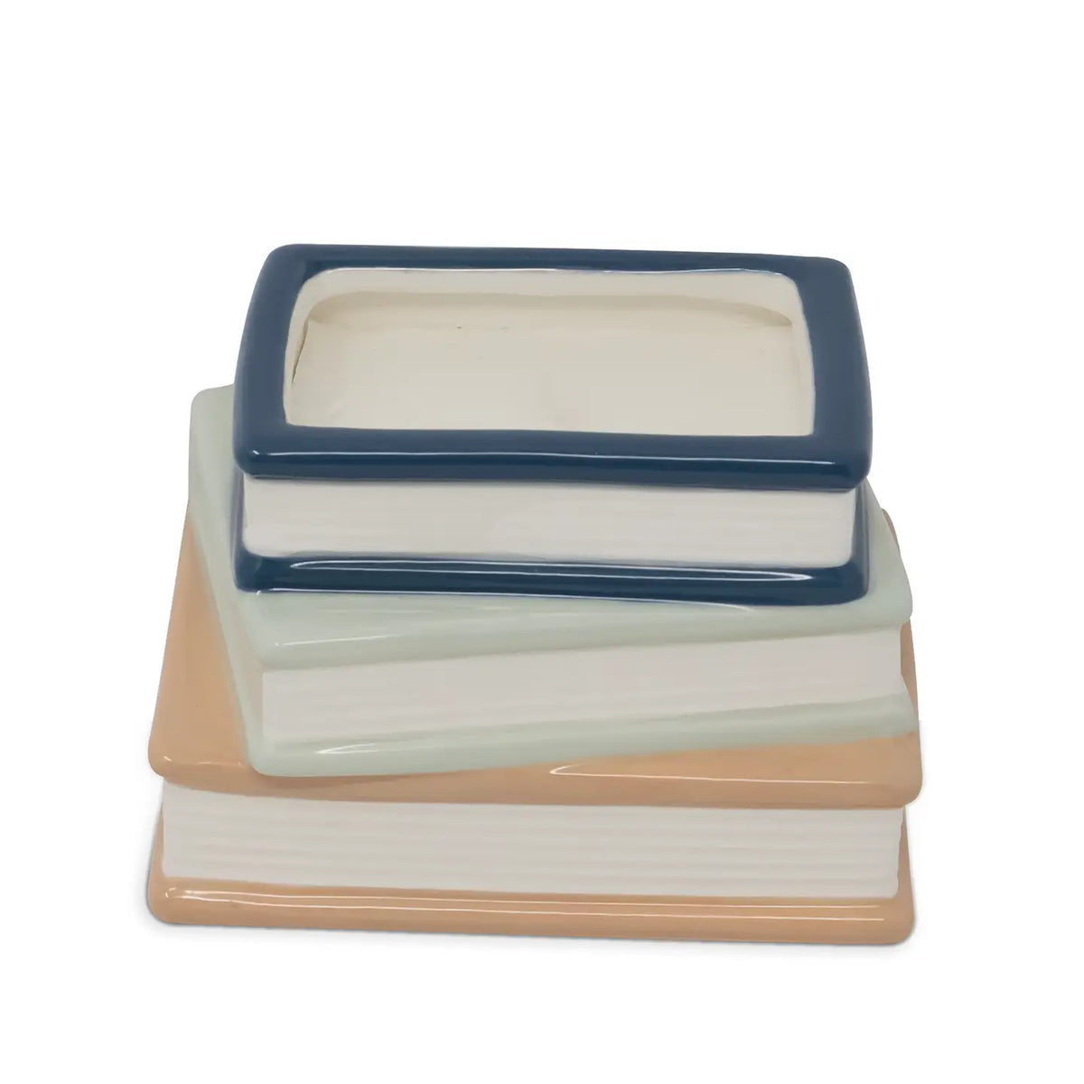 Steel Mill & Co. Ladies of Literature Stacked Books Candle featuring Jane Eyre, Anne of Green Gables, and Mansfield Park