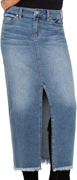 Front Slit Five Pocket Maxi Skirt (Tanglewood)