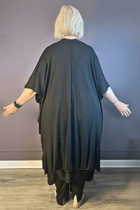 Tattered Hem Shawl Sweater