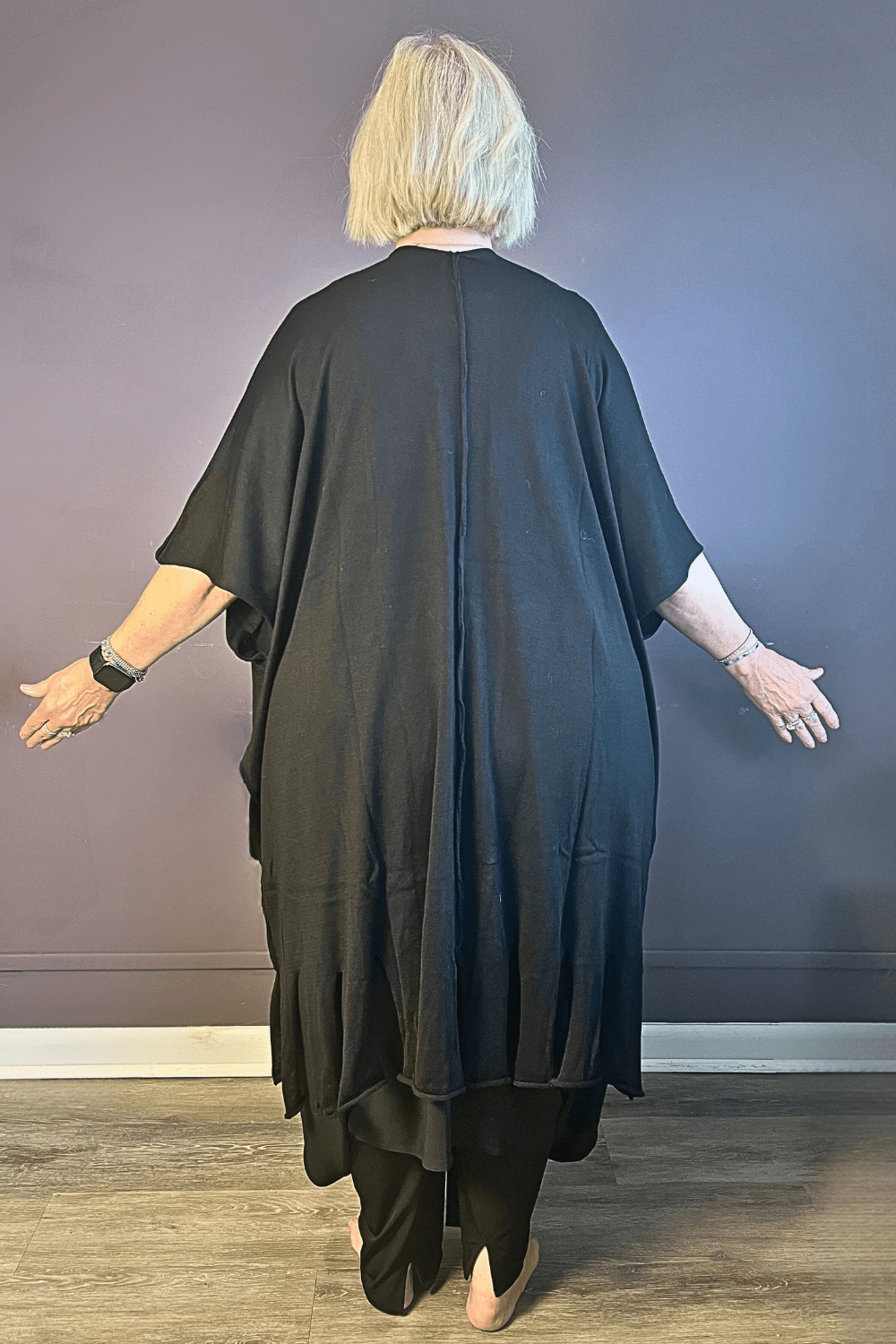 Tattered Hem Shawl Sweater