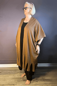 Tattered Hem Shawl Sweater