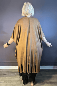 Tattered Hem Shawl Sweater