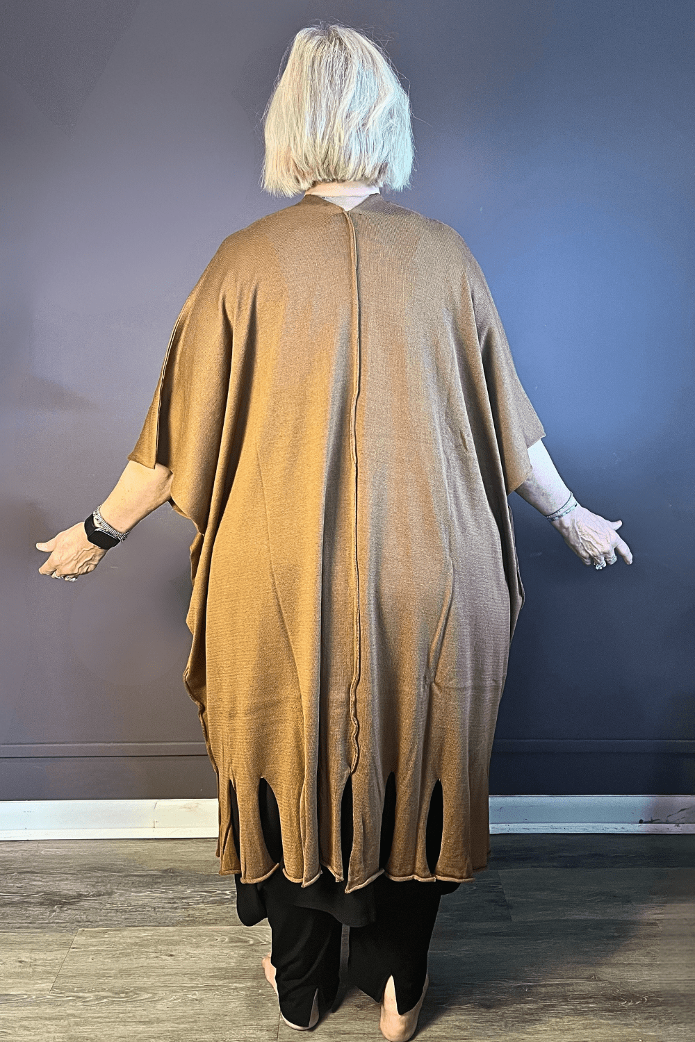 Tattered Hem Shawl Sweater