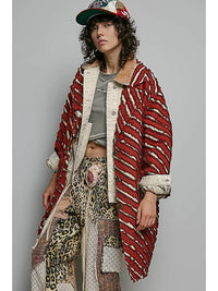 Textured Plaid Overlay Coat