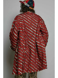 Textured Plaid Overlay Coat