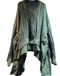 Sweater Top with Asymmetrical Trim