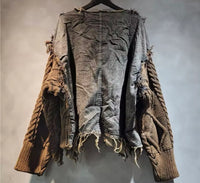 Sweater Top With Denim Trim