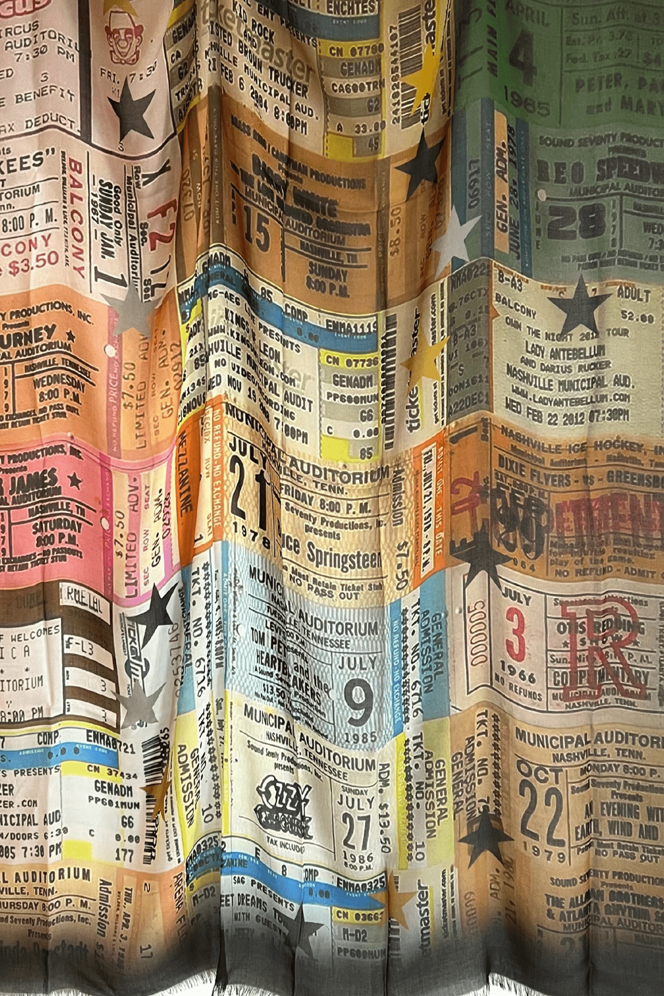 Olive Vintage Tickets Scarf