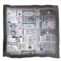 B&W Vintage Tickets Scarf