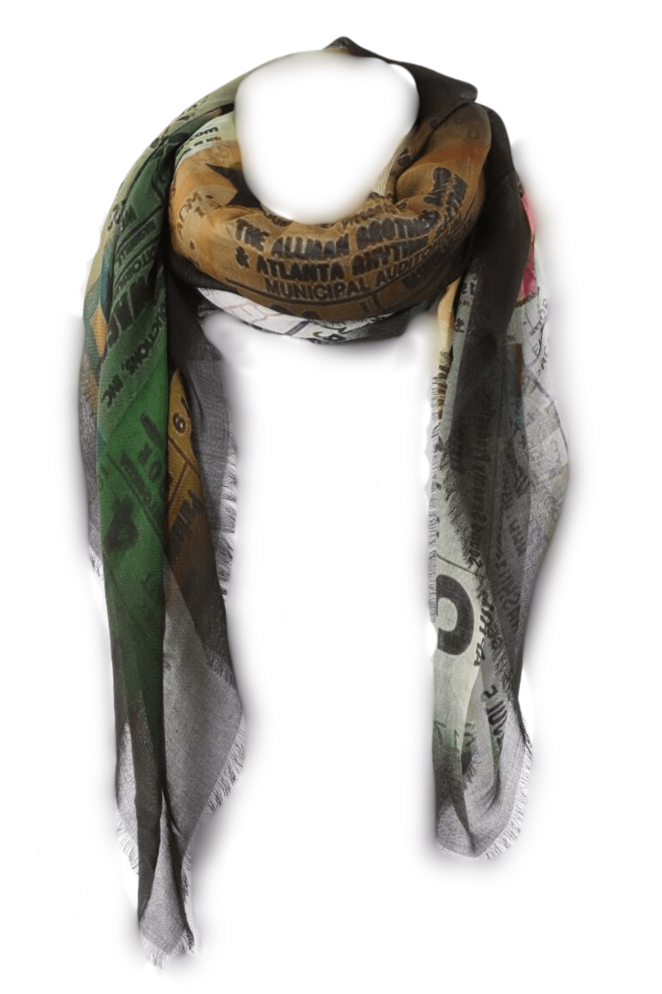 Olive Vintage Tickets Scarf
