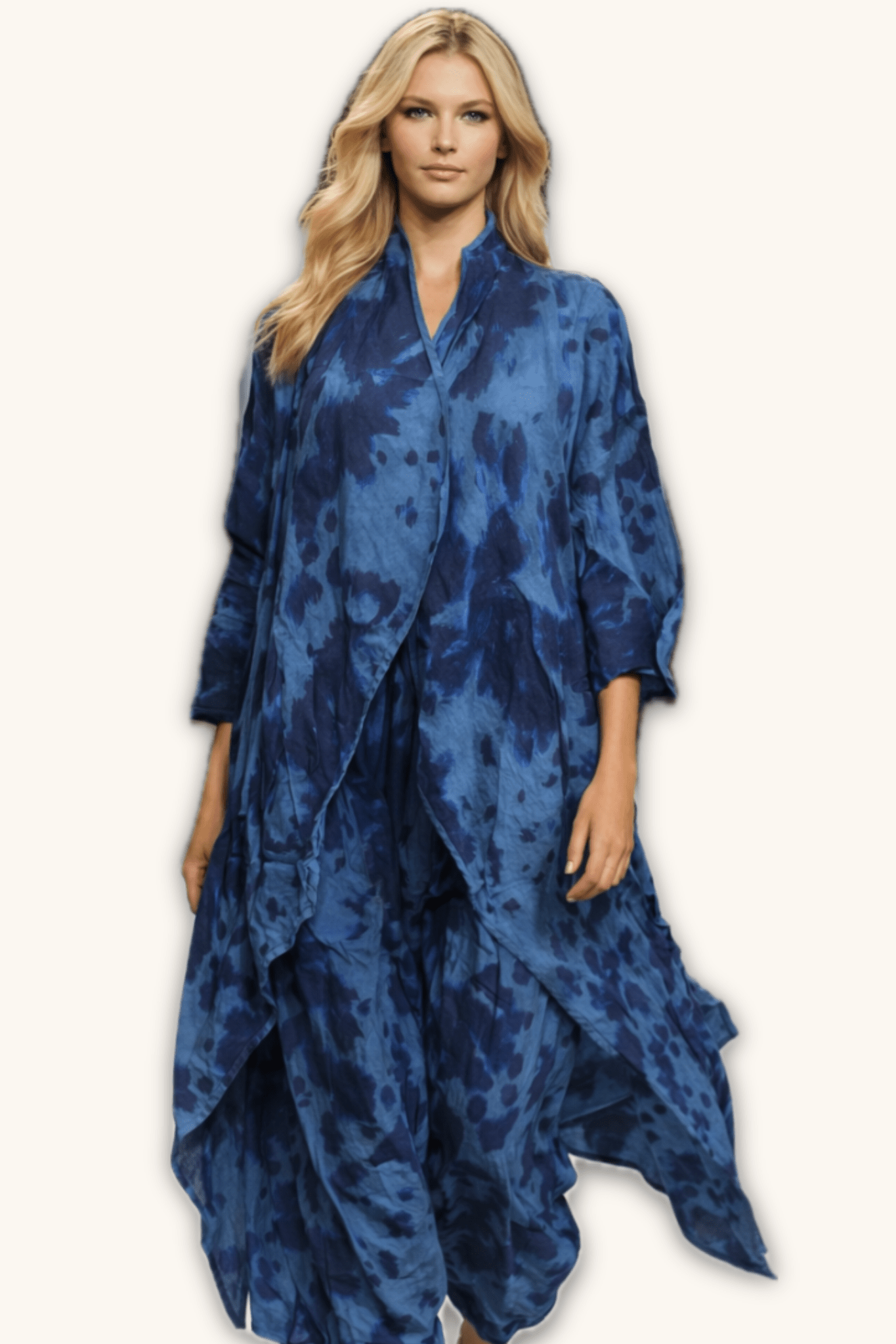 Linen Tie Dye Throw Jacket