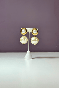 Large Pearl Tina Clip On Earrings