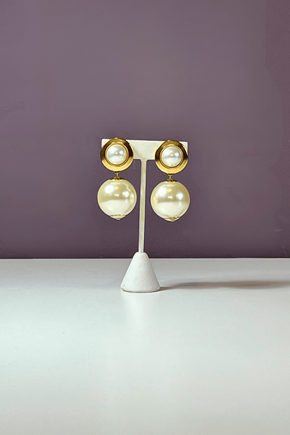 Large Pearl Tina Clip On Earrings