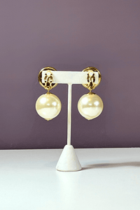 Large Pearl Tina Clip On Earrings