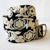 Two Tone Embrdrd Wool Belt