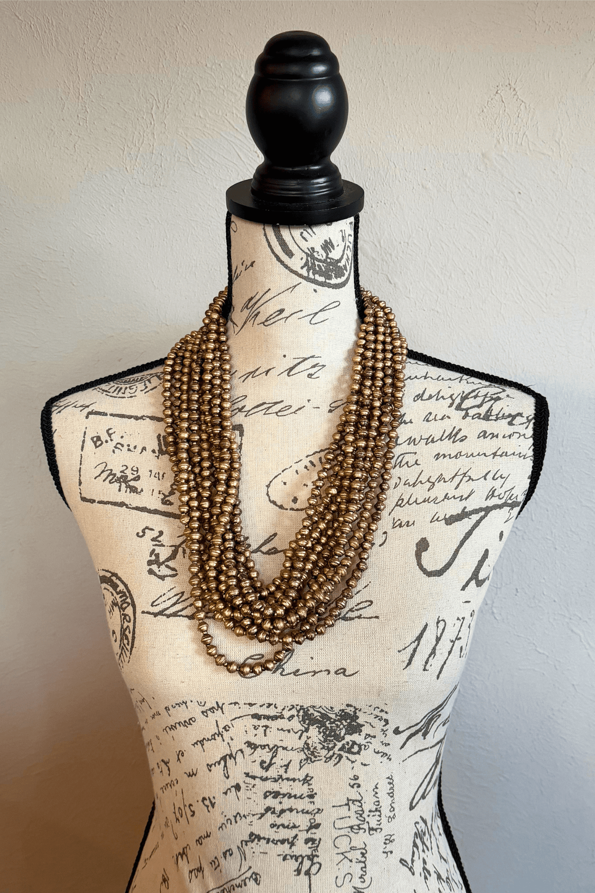 Jianhui 5 Strand UFO Bead Necklace styled in Gold, Silver, and Autumn