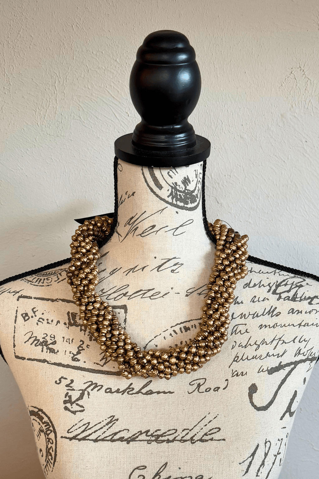 Jianhui 5 Strand UFO Bead Necklace styled in Gold, Silver, and Autumn