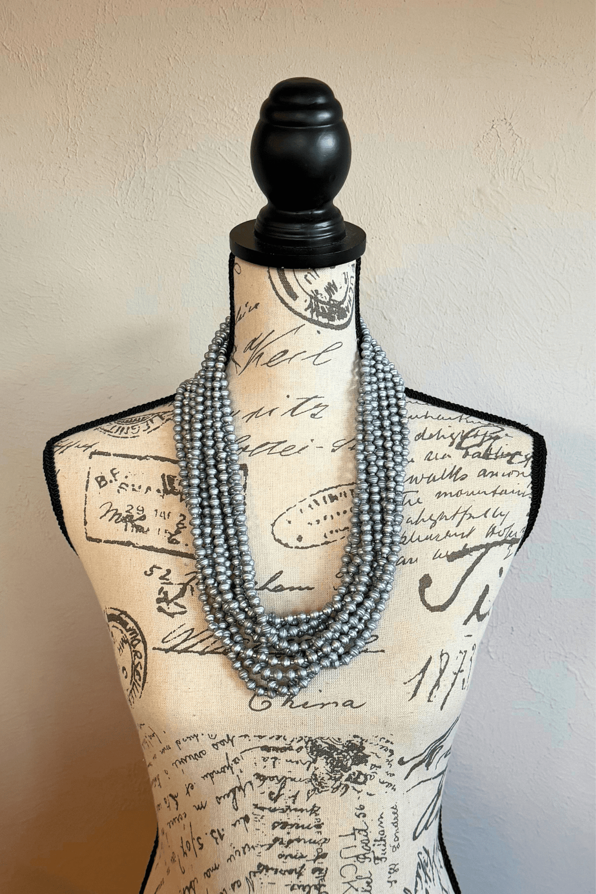 Jianhui 5 Strand UFO Bead Necklace styled in Gold, Silver, and Autumn
