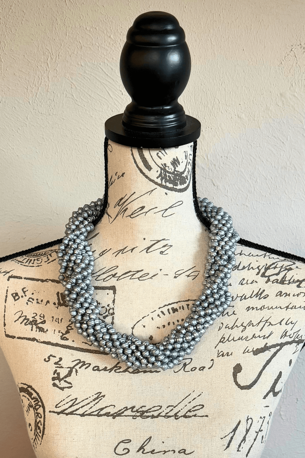 Jianhui 5 Strand UFO Bead Necklace styled in Gold, Silver, and Autumn